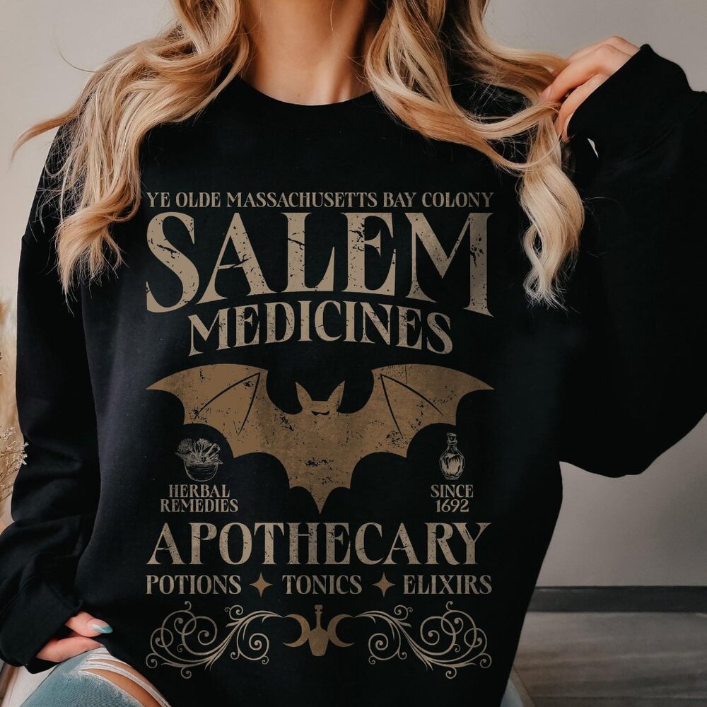 Salem Apothecary Halloween Sweatshirt, Retro Style Halloween Sweatshirt, Salem